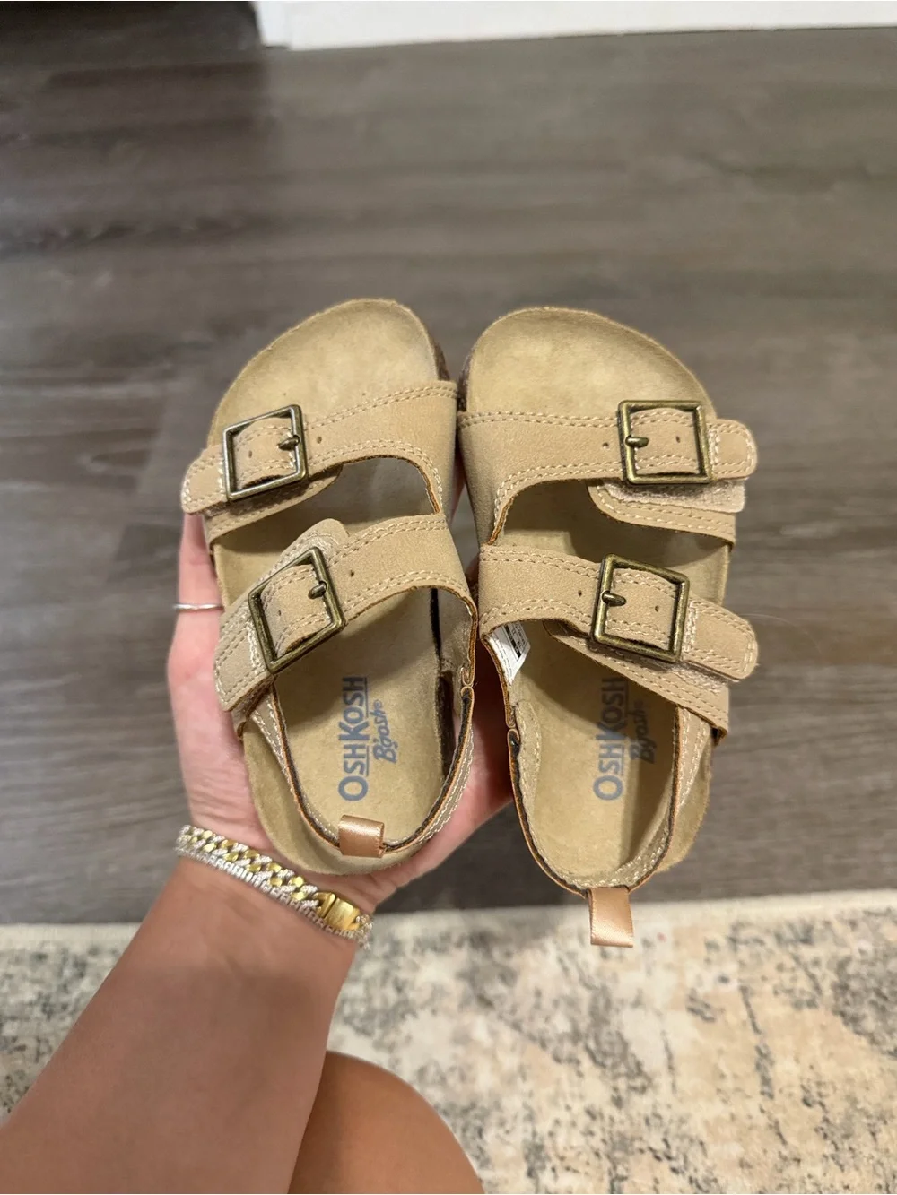 OshKosh B'gosh Tan Double-Buckle Kids Sandals